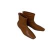 Korean version of the new flat-bottomed short Chelsea boots, small square pointed head, low heel, inner height-increasing soft leather bare boots, a