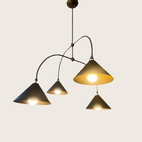 Brass Arno 4-Light Mid Century Modern Chandelier Ceiling Light Fixture Adjustable Arm Different Design Pendent Light