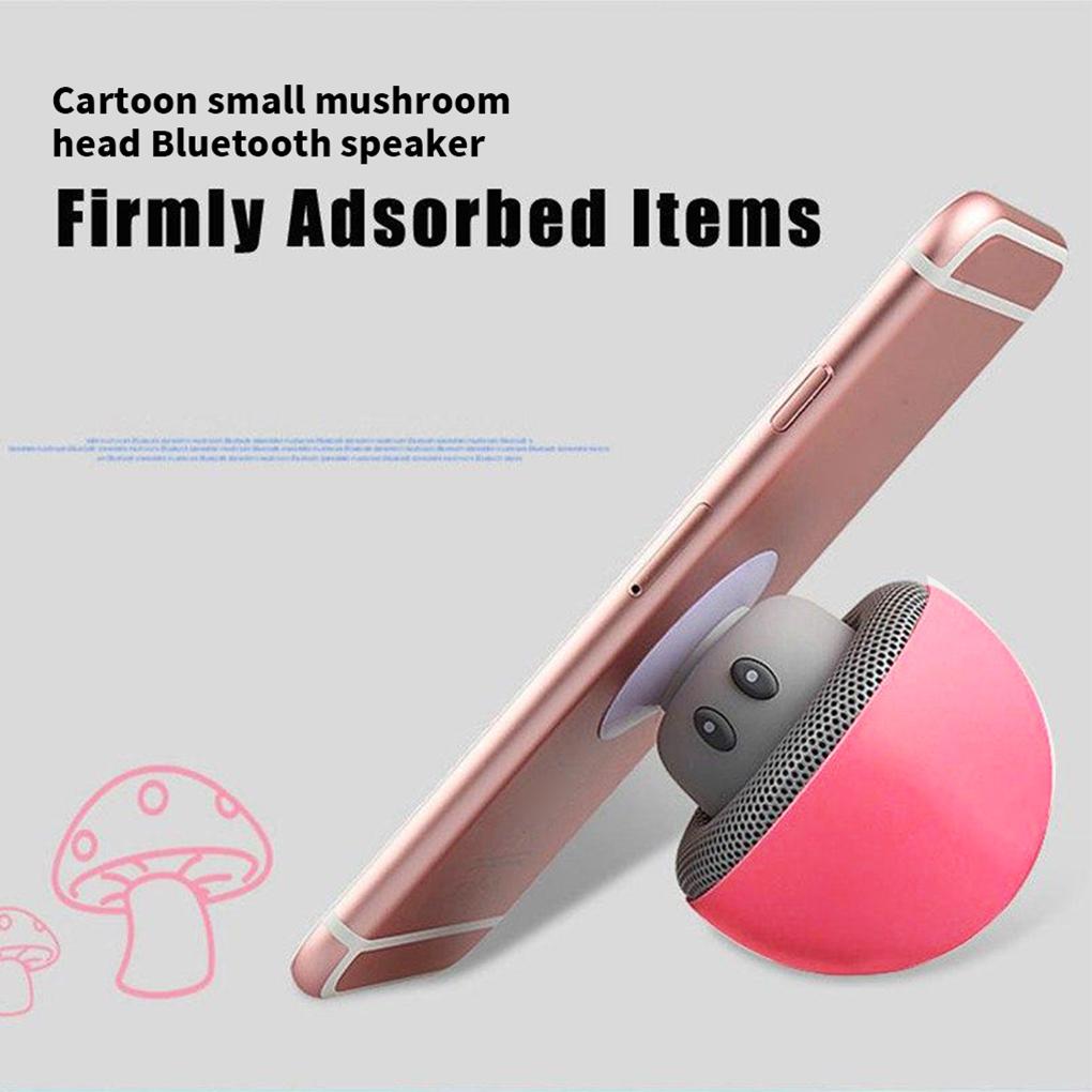 Cartoon Mushroom Bluetooth Speaker Suction Cup Phone Bracket Portable Stereo