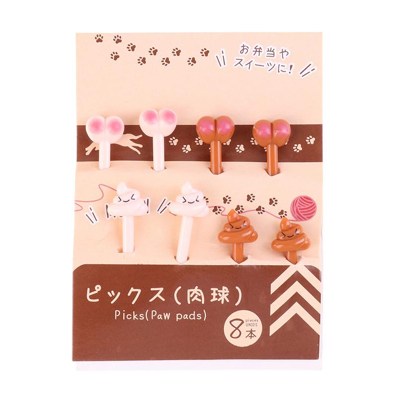 Merry Christmas Animal Fruit Fork Food Grade Plastic Mini Cartoon Kids Cake Fruit Toothpick Bento Lunch Bento Party Decoration