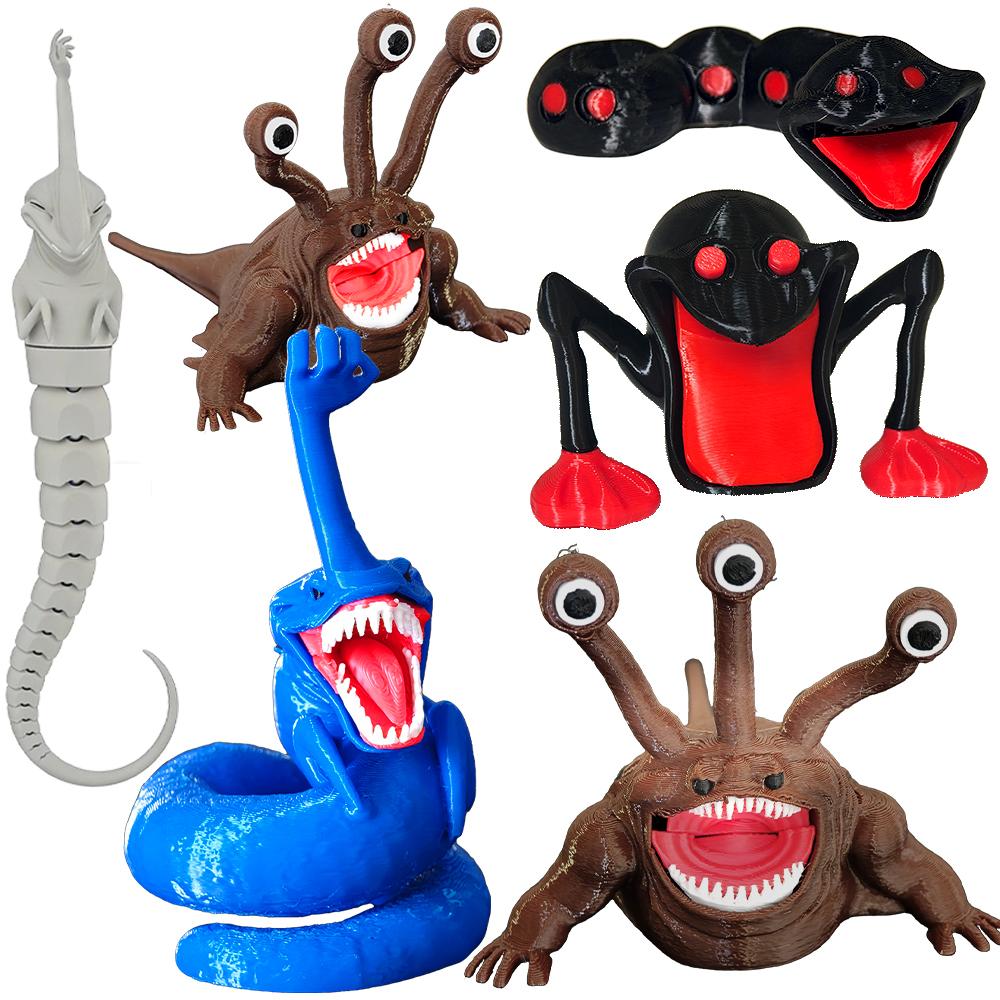 New Bloop Sea Monster 3D Printed Flexible Fidget Toy Horror Ocean Monster Collectible Model Toys for Desk Decor & Gothic Fans