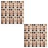 18pcs Simulation Mosaic Tile Wall Stickers Home 10*10cm Waterproof Self-adhesive Bathroom Accessories Decor Hotel Oil Resistant
