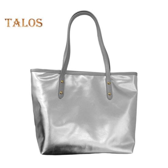 Женская сумка-тоут из искусственной кожи, однотонная сумка через плечо, глянцевая, повседневная, для подмышки, для телефона, ключей, карт, работы, путешествий, вечеринок серебряный