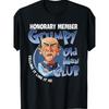 Grumpy Old Man Club T-Shirt - Honorary Member Graphic Tee with Humorous Design, Featuring a Caricature of a Stern Old Man and Playful Text, Perfect