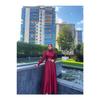 Women's Black Satin Belted Bellae Dress