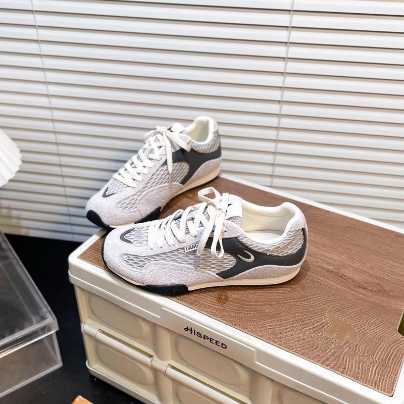 Mesh Breathable Color Matching Casual Sports Shoes 2025 New Flat-bottomed German Training Shoes Women's Versatile Board Shoes Trendy Shoes Women