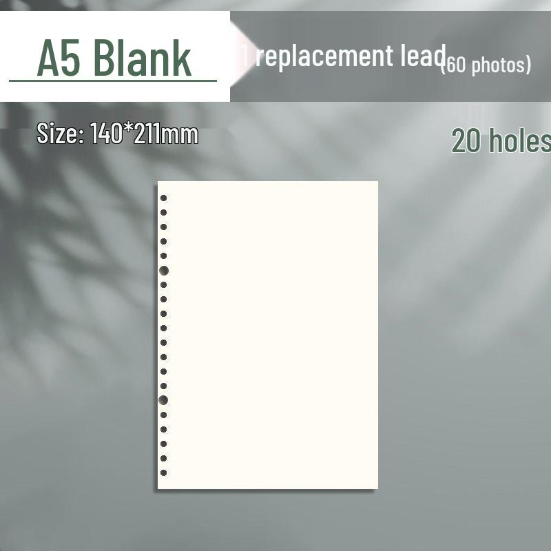 Сменные листы для тетради формата B5: 26-отверстная бумага в клетку для сменных блоков и A5 (съемная, 20 отверстий) для подготовки к экзаменам