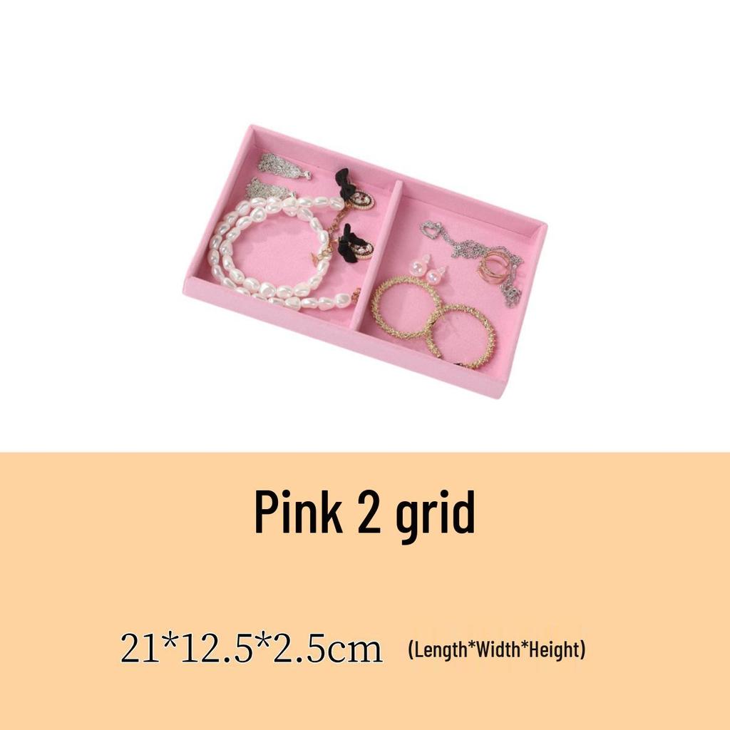Velvet Jewelry Organizer Tray with Dividers for Necklaces, Earrings, and Rings