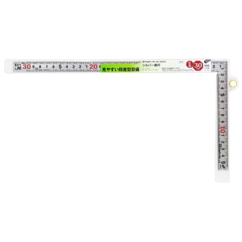 Niigata Seiki SK Made in Japan Silver Curved Ruler, Red Dragon, Quick Graduations, 30cm Square Thickness, SC-30CKD
