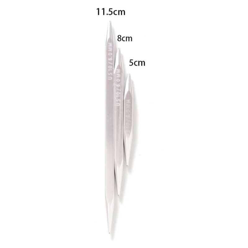 10Pairs Aluminum Knitting Needle 2.75-6.0mm Interchangeable Circular Knitting Needle Set with PU Binder for Crocheting