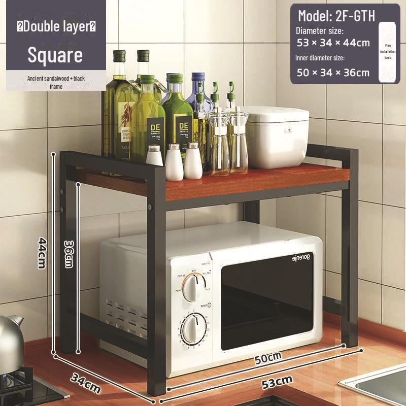 Three-Layer Kitchen Microwave and Spice Storage Rack