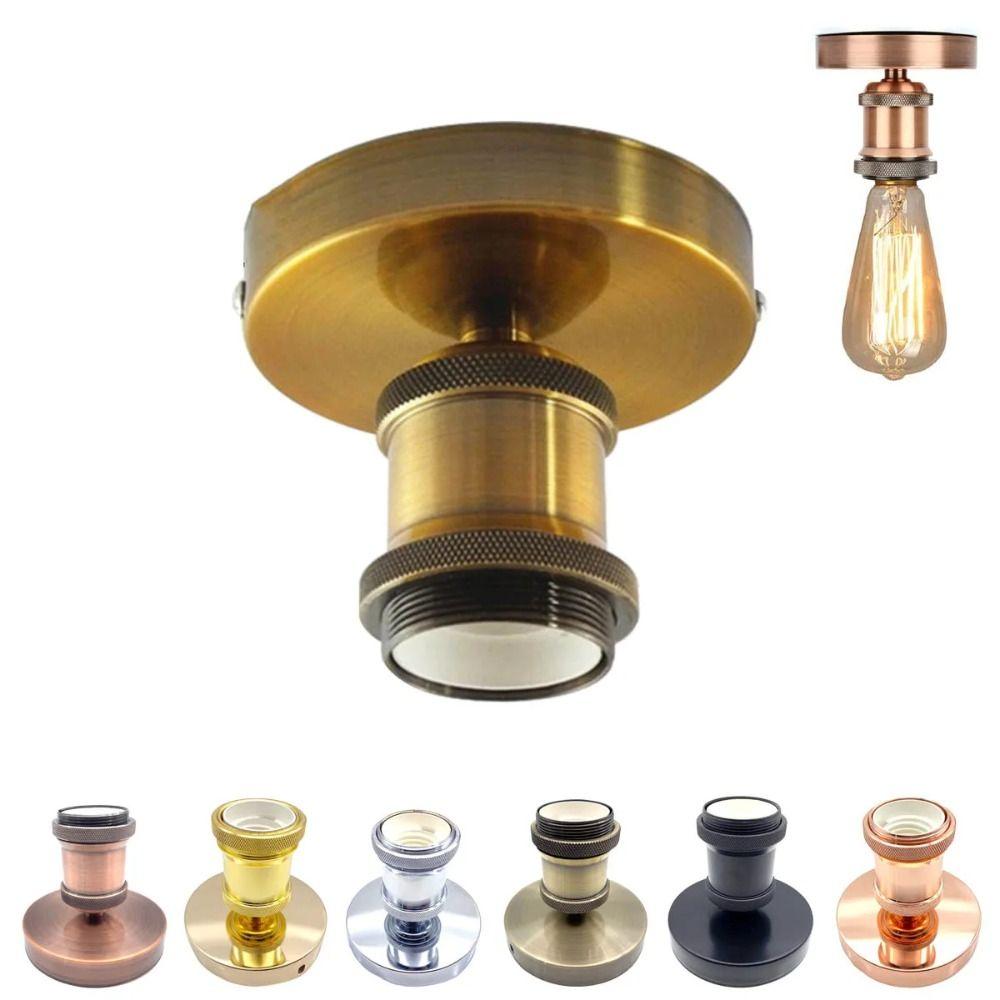 E27 Lamp Socket Aluminum Lamp Holder Retro Bulb Base  Ceiling Screw Light