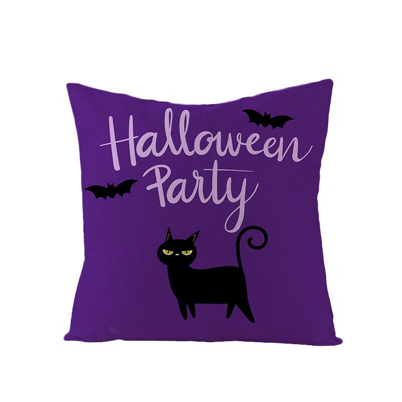 Halloween Pillowcase New Pumpkin Black Cat Series Sofa Cushion Waist Pillowcase Home