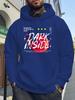 Navy Blue Hoodie with "Dark Side" Graphic Print - Casual