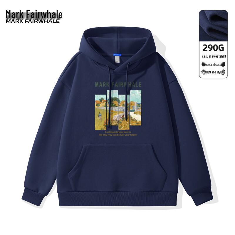 Mark Huafei Men's 2025 Fall Oil Painting Style Hooded Sweatshirt