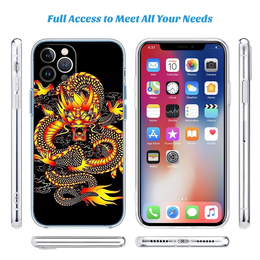 CJ28 Chinese Dragon Soft Shell Transparent Phone Case for Motorola Moto G7 G8 G9 G84 G85 G73 G24 G15 Z2 Play Power Plus