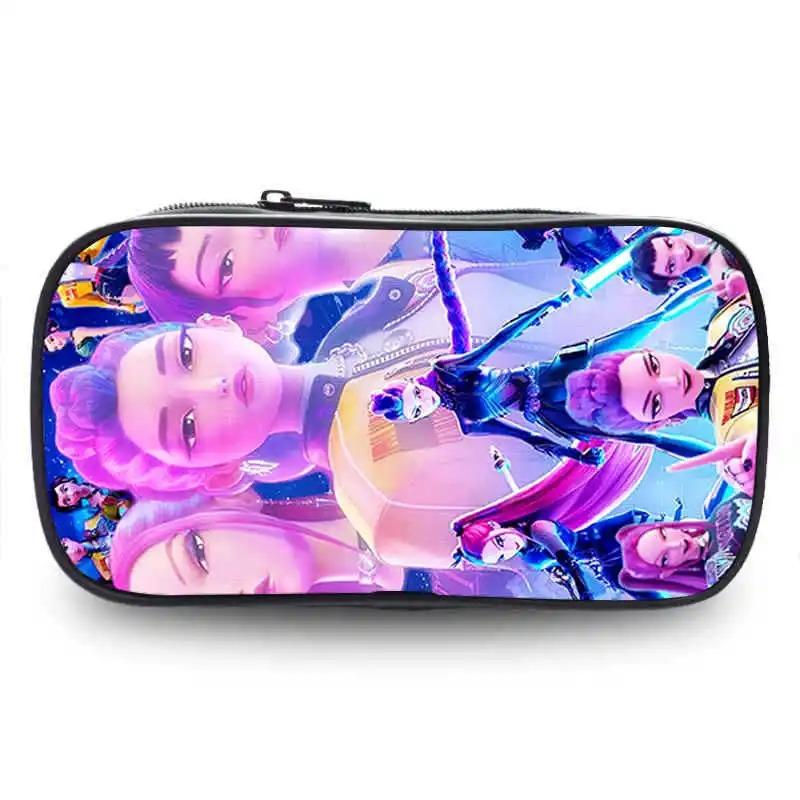 KPop Demon Hunters Pencil Case Anime Print Peripheral Pen Pouch Cartoon Student Stationery Storage Bags Back To School Gifts New