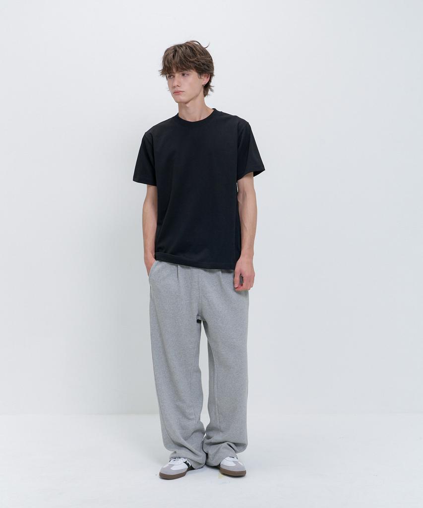 PSSHOPPER Curved Washed Wide Sweatpants [Gray]