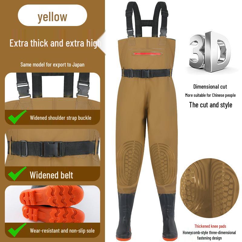2025 Durable Non-slip Waterproof Fishing Waders - Thickened Full Body Rain Bib Pants for Men & Women.