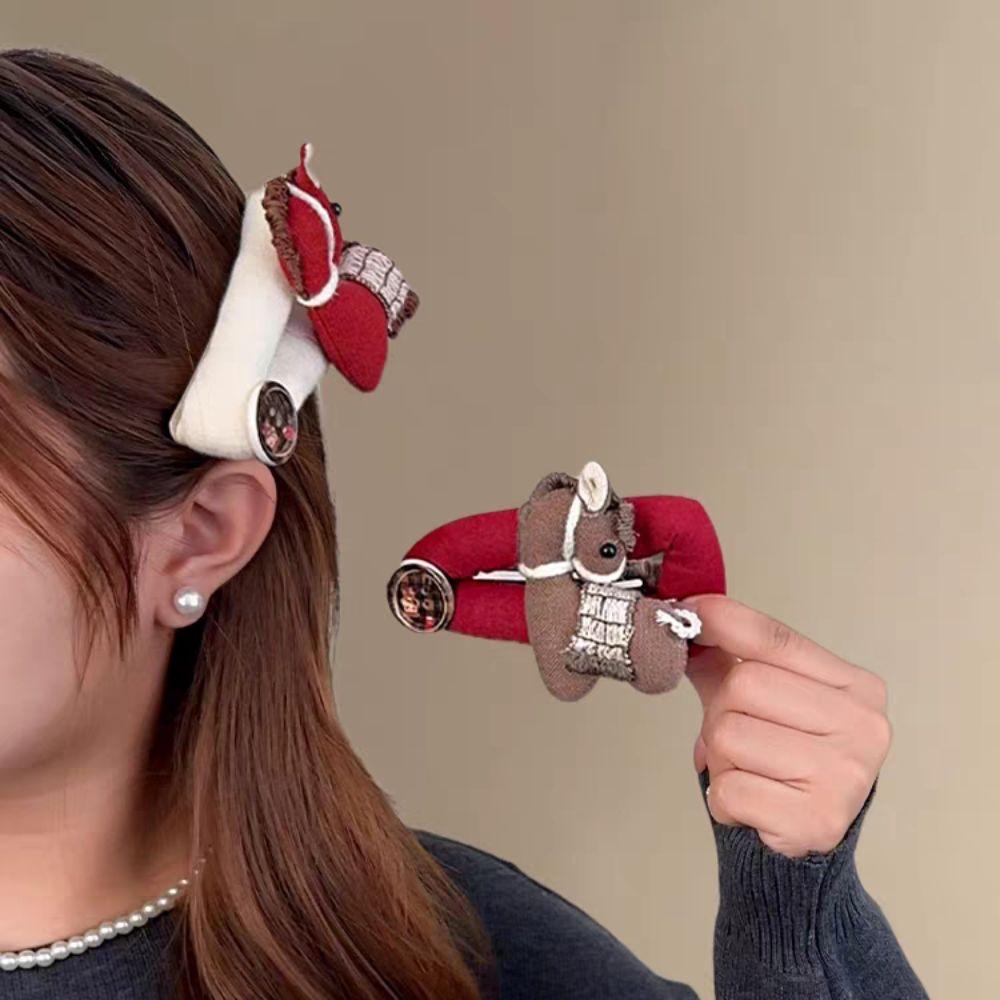 Funny Horse Hair Clip Hair Wear Horse Doll Side Clip Cute Large Barrettes  Headwear