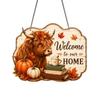 Cow Halloween Wall Decor, Wooden Welcome Hanging Sign Decoration