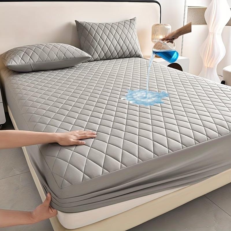 1pc Mattress Protector, Does Not Include Pillowcases or Pillow Inserts, with Waterproof Straight-line Pattern, Soft and Comfortable, Machine Washable