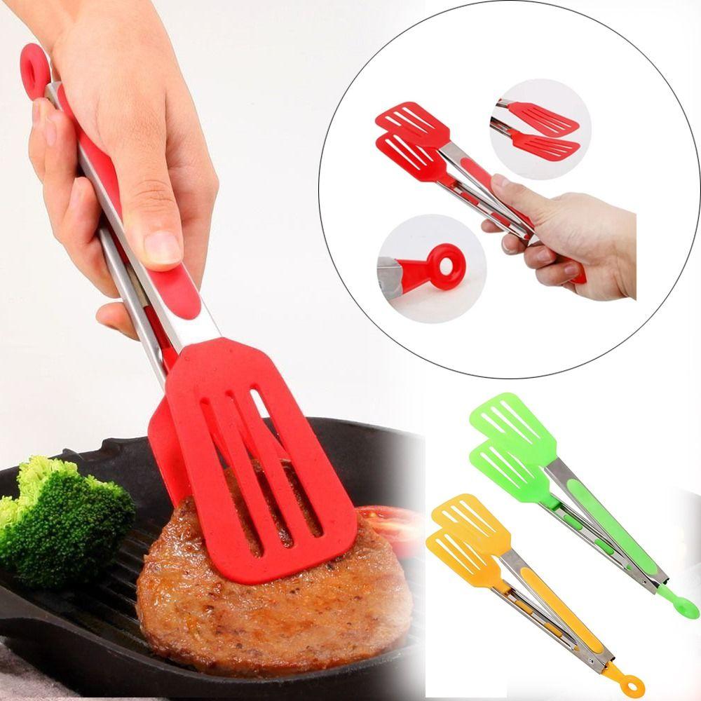 Durable Stainless Steel Non-Stick Kitchen Tongs Pizza Bread Steak Clip Multifunctional BBQ Tongs Food Tongs Outdoor Barbecue