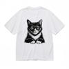 Women's Trend Breathable Classic T-Shirt Front Paw Casual Cat Printed Design Tee