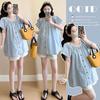2026 Maternity Lace Trim Doll Shirt & Support Pants - Comfortable, Non-Constricting Slimming Korean Style for Expecting Mothers