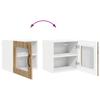Wall Mounted Glass Cabinet PORTO 2 pcs Artisan Oak Finish 40 x 31 x 40 cm