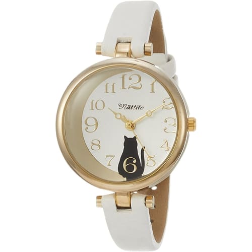 

Fieldwork Cat Gut Analog Watch with Leather Strap, Women s, White, ST162p-1