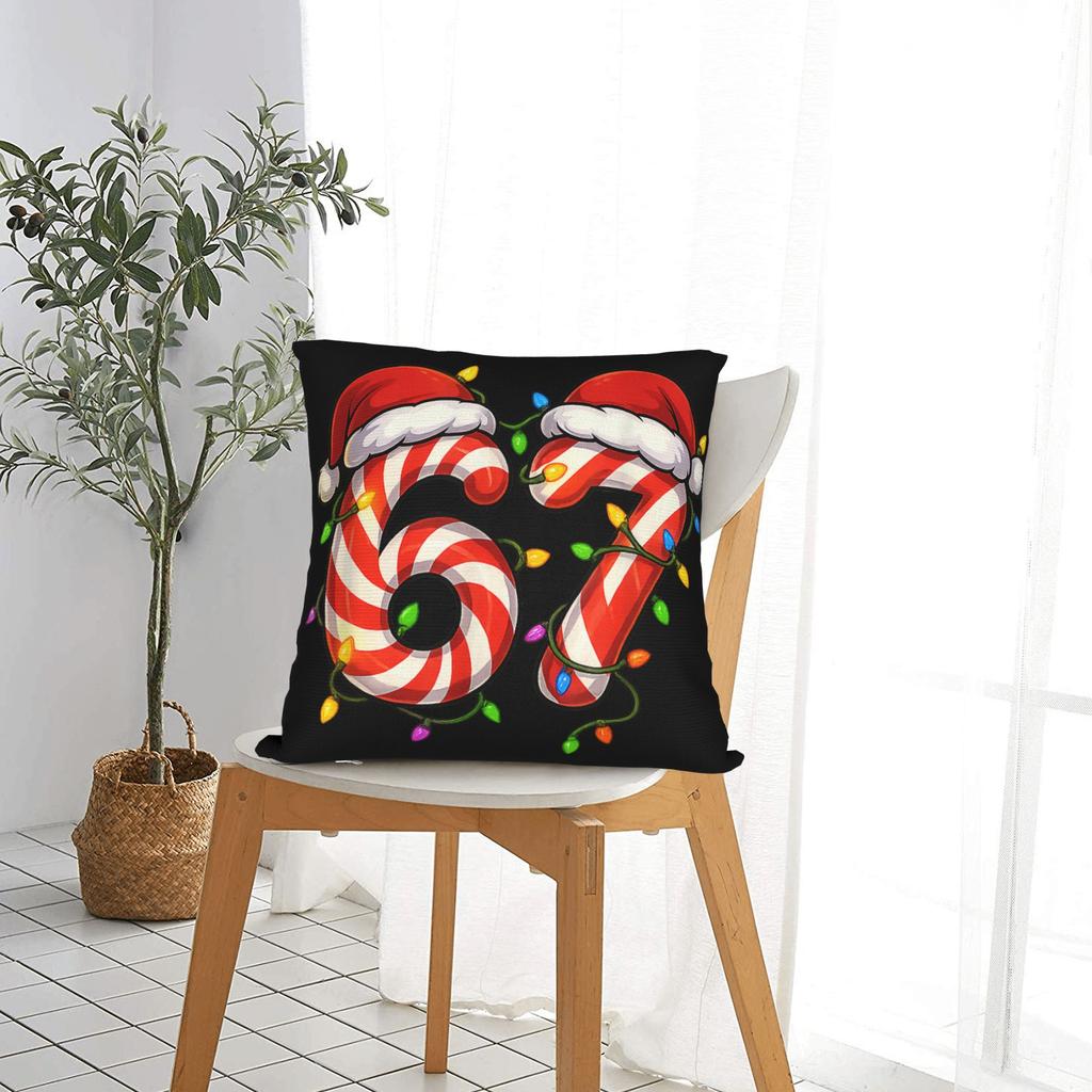 6 7 Christmas 67 Santa  Pillow Cover  Soft Cushion Cover Kawaii Pillow Case For Chair Sofa Home Decor