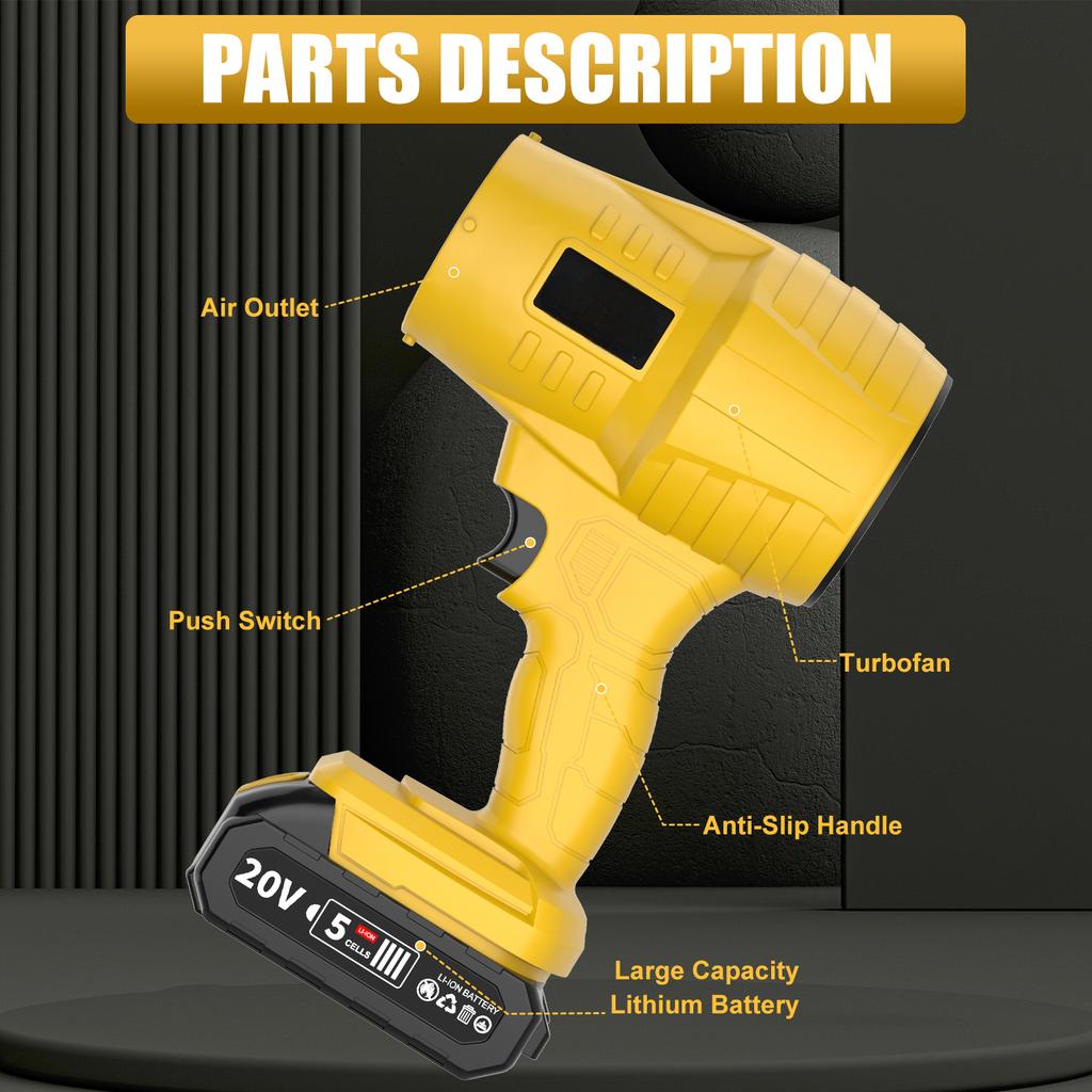 20V Cordless Turbo Blower Industrial Grade Small & Powerful Electric Air Blower for Leaf Clean & BBQ ,LOCAL US WAREHOUSE