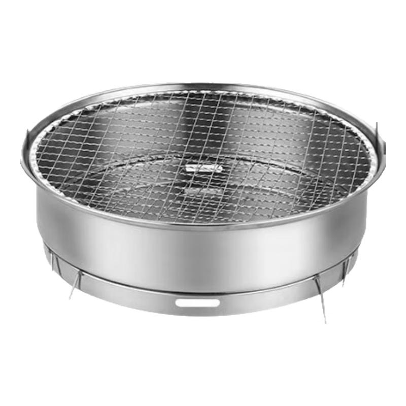 Portable Stainless Steel Disposable BBQ Grill Pan Kit Grill Net Style with Clamp Brush