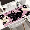 Kawaii Schwarze Katze Muster XXL Gaming-Mauspad, Computerzubehör, Tastatur und Laptop Rutschfeste Gummi-Schreibtischmatte für PC Laptop