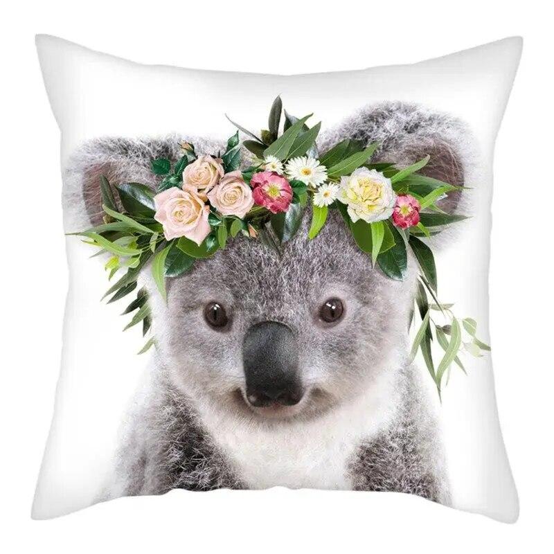 45x45cm Cute Koala Cushion Cover Cartoon Animal  Pillow  Sofa Seat Lumbar     Home Decoration