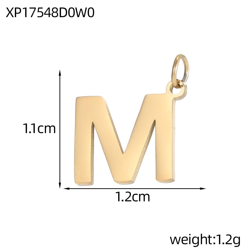 CARLIDANA Initial Alphabet Charms Gold Plated High Quality Stainless Steel Chunky Bubble 26 Letter Pattern Pendant Gift Jewelry