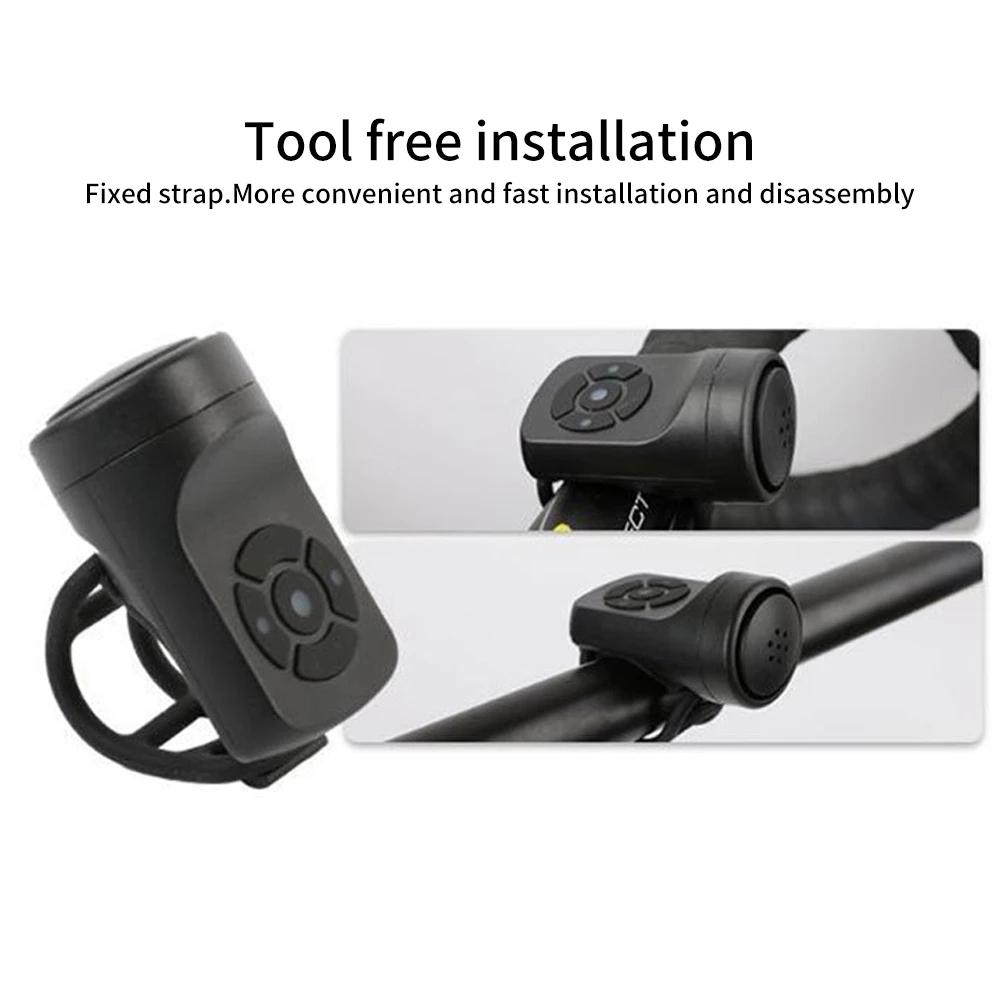 USB Rechargeable Bicycle Electric Bell Motorcycle Horn 4 Modes Mountain Bike Bell Cycling Anti-theft Alarm Horn Bike Accessorie2