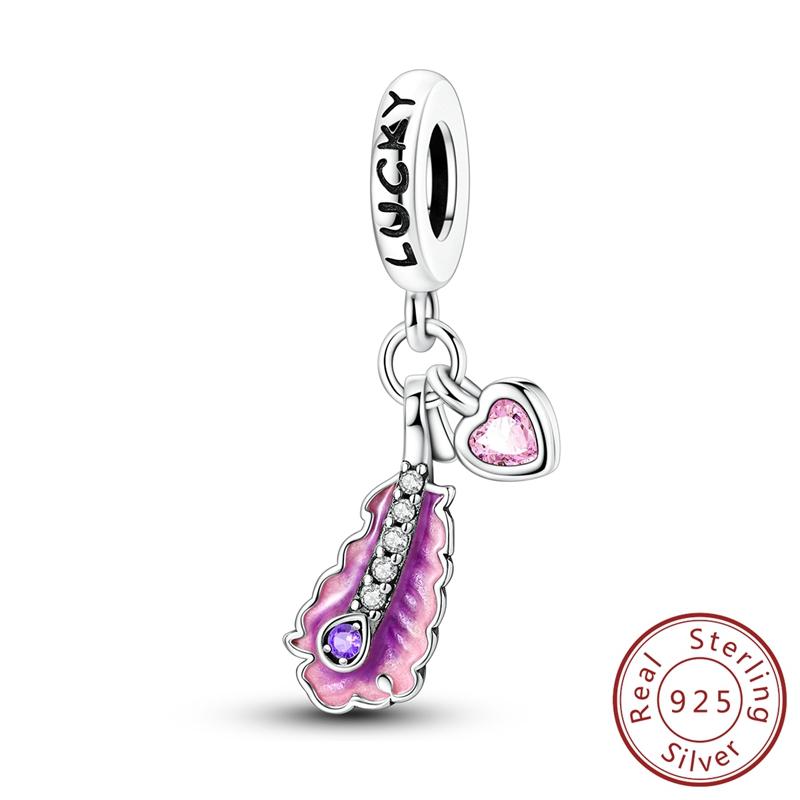 New Original Copper Charms Bead Luminous Rose Cat Planet Star Moon Pendant Fit Women Bracelet Necklace Jewelry Gift