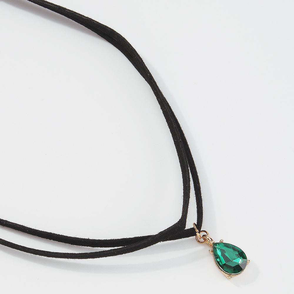 Tooxika Glass Diamond Temperament Double Layer Collarbone Chain Retro Short Personalised Necklace