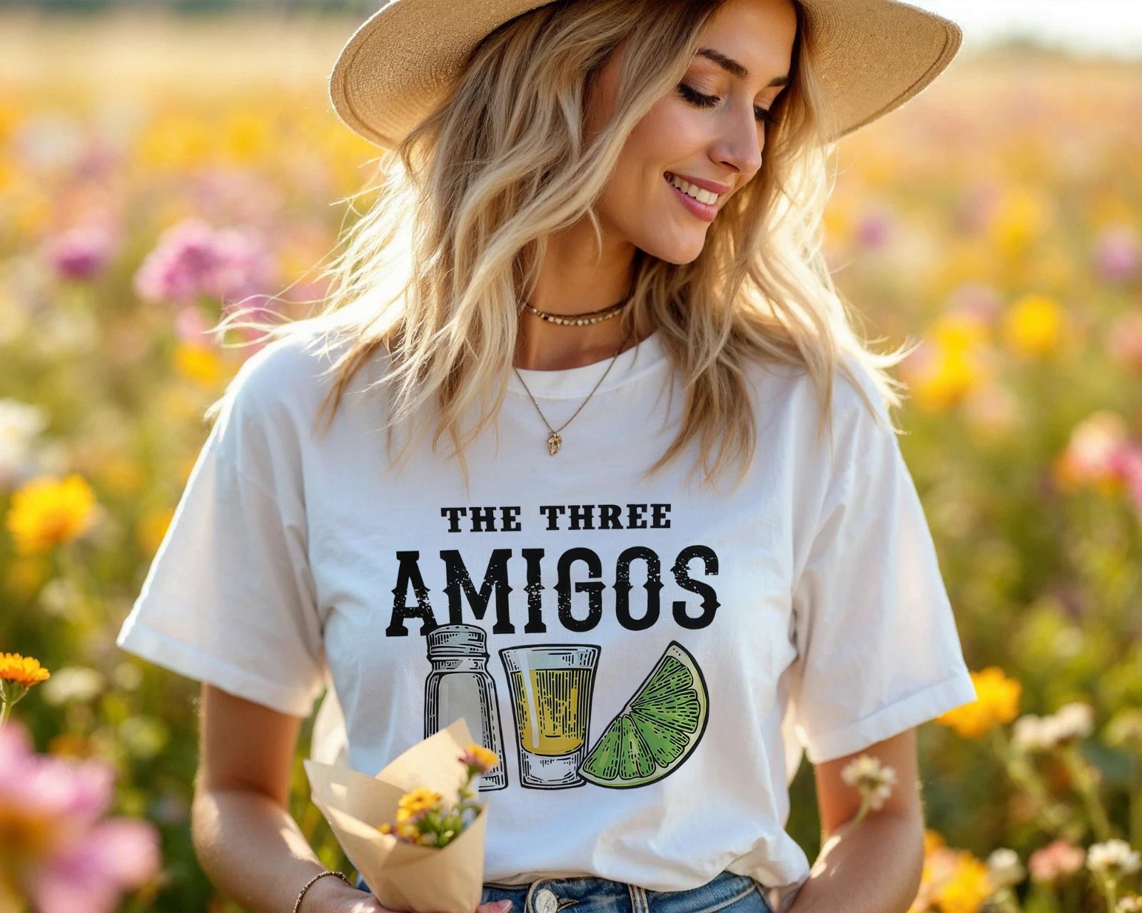 The Three Amigos Shirt – Tequila Salt Lime Funny Drinking Tee, Party Gift A367 3XL