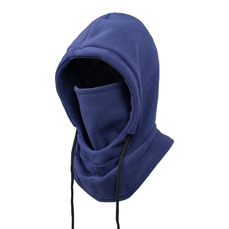 

Winter Warm Hat With Mask And Neck Warmer Unisex Balaclava Hood Windproof Mask With Drawstring Riding Headgea Warm Cap синій