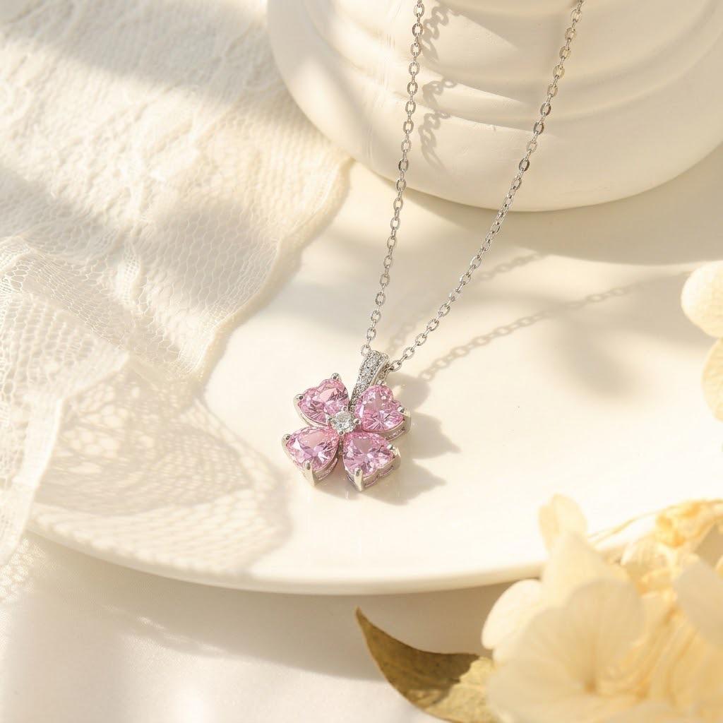 Women's Japanese Korean Style Zircon Heart-shaped Necklace