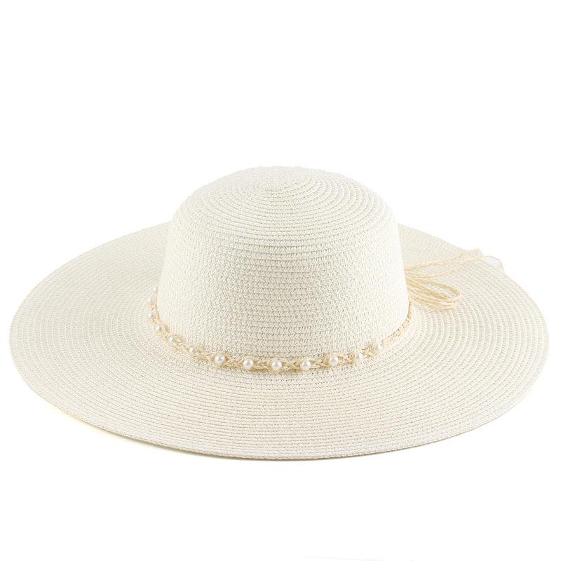 Simple style spring and summer women's dome big straw hat pastoral style leisure outdoor visor travel hat sun hat