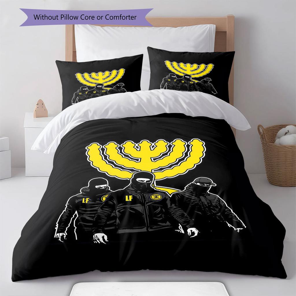 Beitar Jerusalem Pattern Bedding,Quilt Set Quilt Cover Pillowcase Home Birthday Gift(1 * Duvet Cover + 2 * Pillowcase, Without Core)