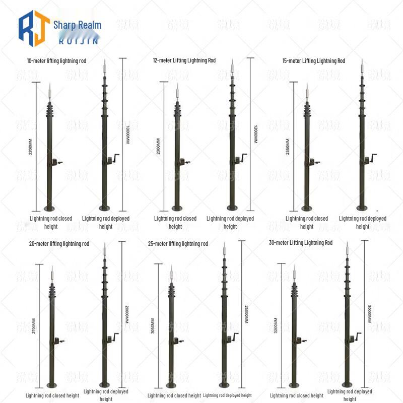 Ruijing Portable Ret Retractable Lightning Rod with Manual Lifting Pole