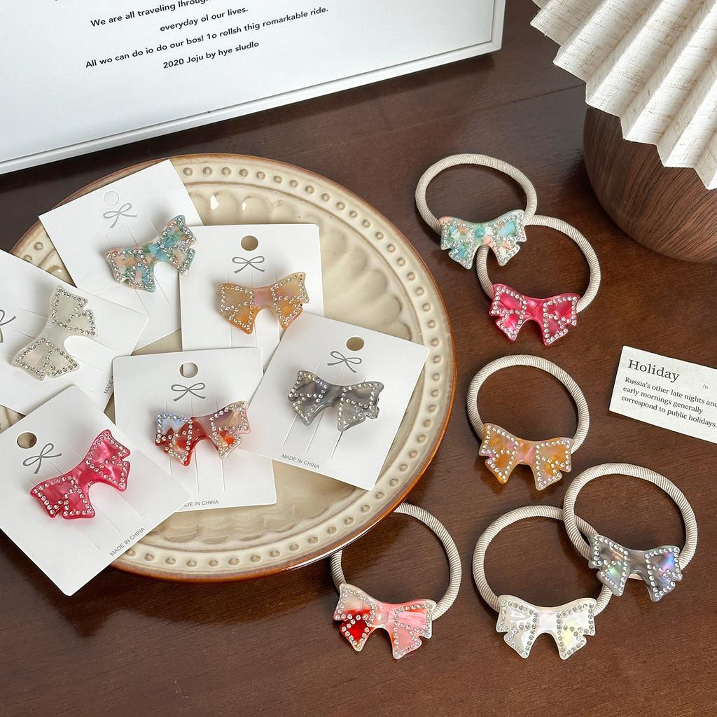 Four Centimeter Trendy Rhinestone Duckbill Hair Clips With Adorable Bow And Options Color
