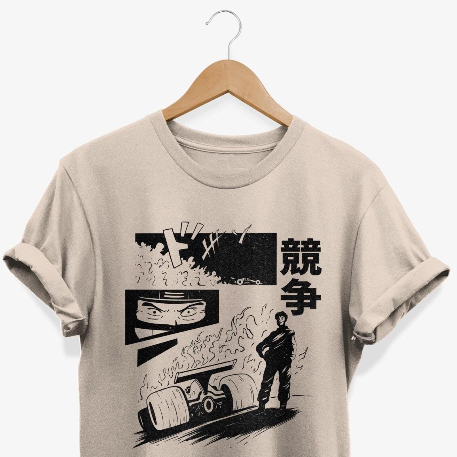 Japan Race Driver T-shirt: Retro Comic Racing Graphic Tee L
