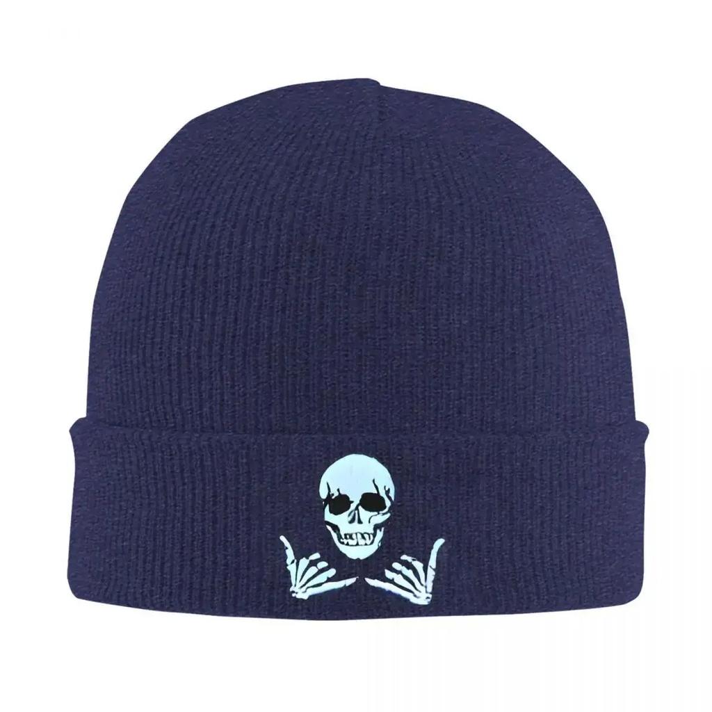 New Skeleton Skull Hands Gestures Rock Roll Knitted Caps For Women Unisex Beanie Winter Hat Acrylic Warm Melon Cap