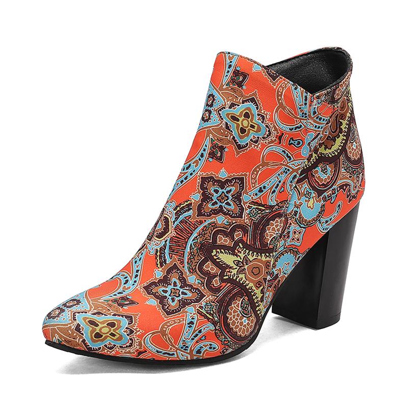 

Жіночі ботильйони з круглим носком, товсті високі підбори, різнокольорові короткі чоботи на блискавці, жіноче модне взуття, зимове, чорно-коричневе 46 39 коричневий